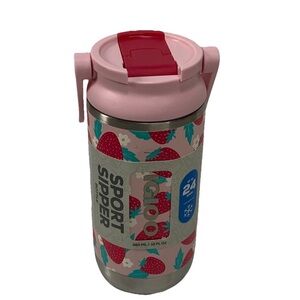 Igloo Water Bottle 12oz Stainless Steel Can 24-Hour Insulation Strawberries NWT